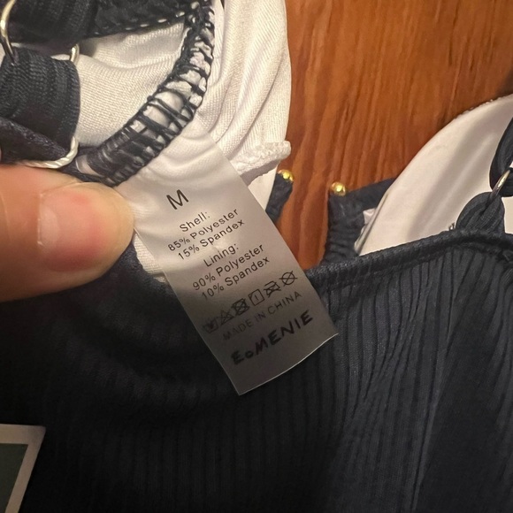 Eomenie Women's Blue One-Piece Bathing Suit Size Medium Cut Outs NEW - Picture 7 of 8